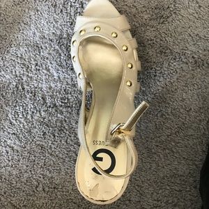 Guess tan with gold stud heels size 10